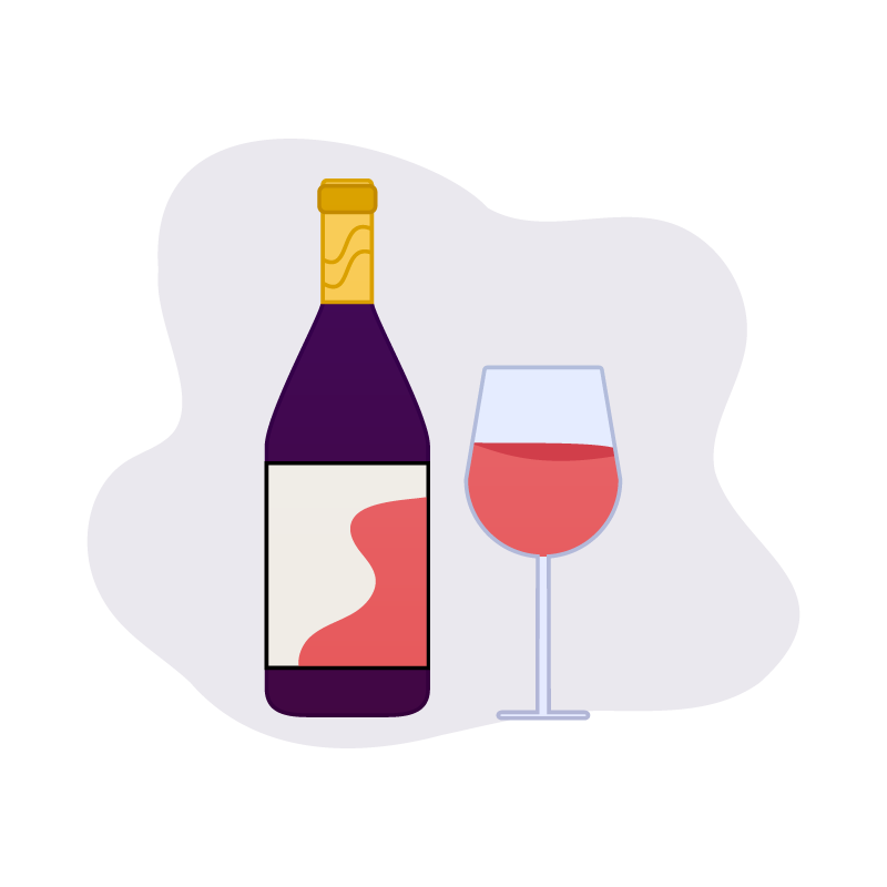 red wine bottle and wine glass