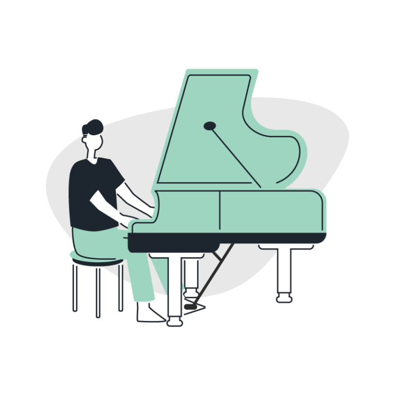 Person Playing Piano: Free Download Of A Piano Player Illustration