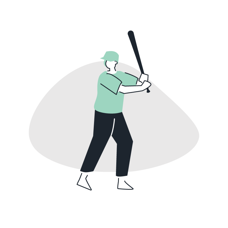 a person holding a baseball bat