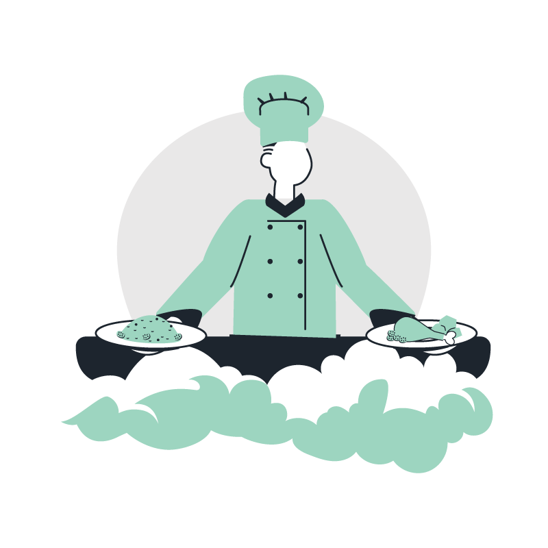 a chef in a cloud kitchen