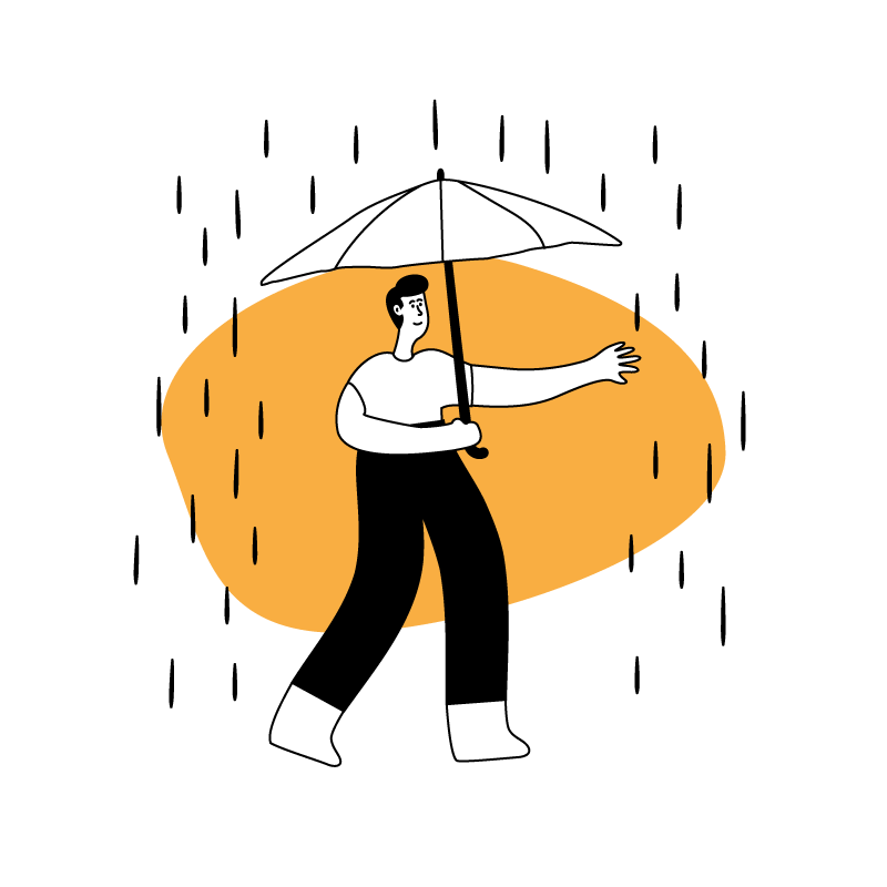 a man holding an umbrella in the rain