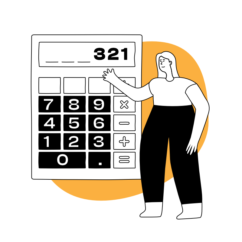 a woman using a calculator